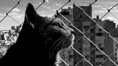 Cat in a window. Zoom.