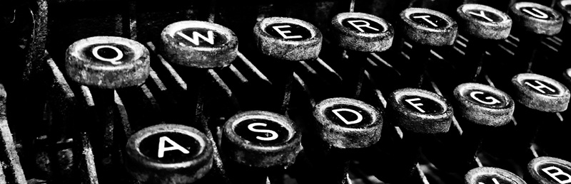 close-up of a typewriter's keys